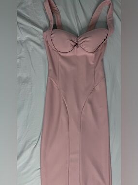 Fashion Nova Blush Pink Sleeveless Maxi Bodycon Dress